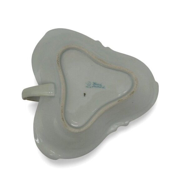 NIPPON Heart Shaped Dish Porcelain Trinket with Rose & Gold Moriage, Vintage - Picture 11 of 12